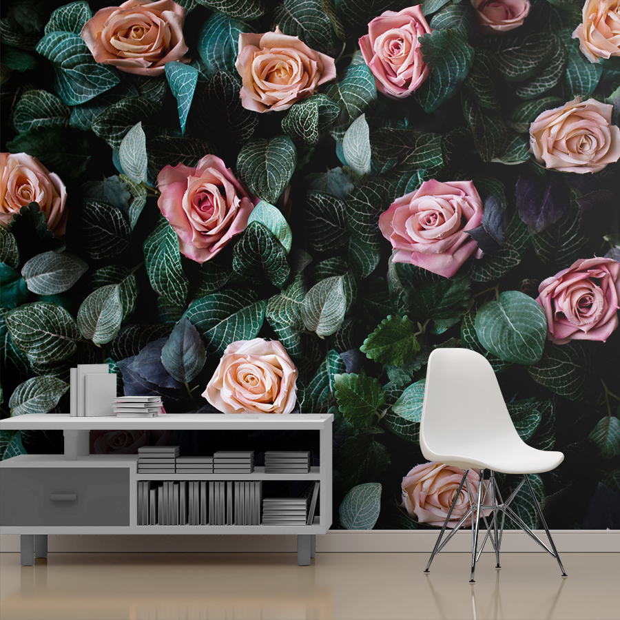 Amazing pink coral roses pattern - Magic Decor