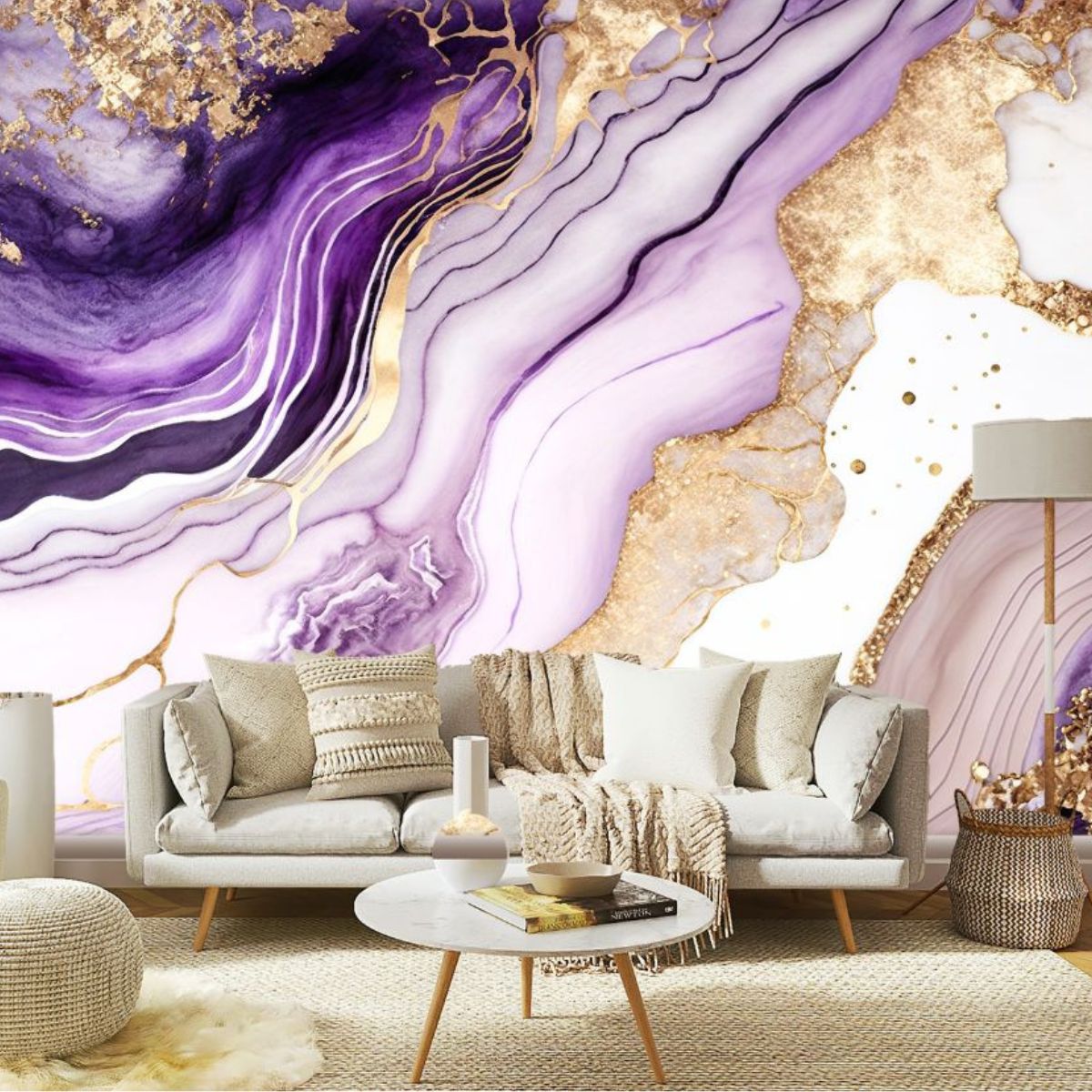 Purple Marble Wallpaper for Walls Magic Decor