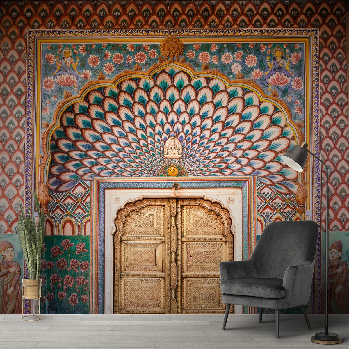 Rajasthani Wallpaper for Wall with Door Magic Decor