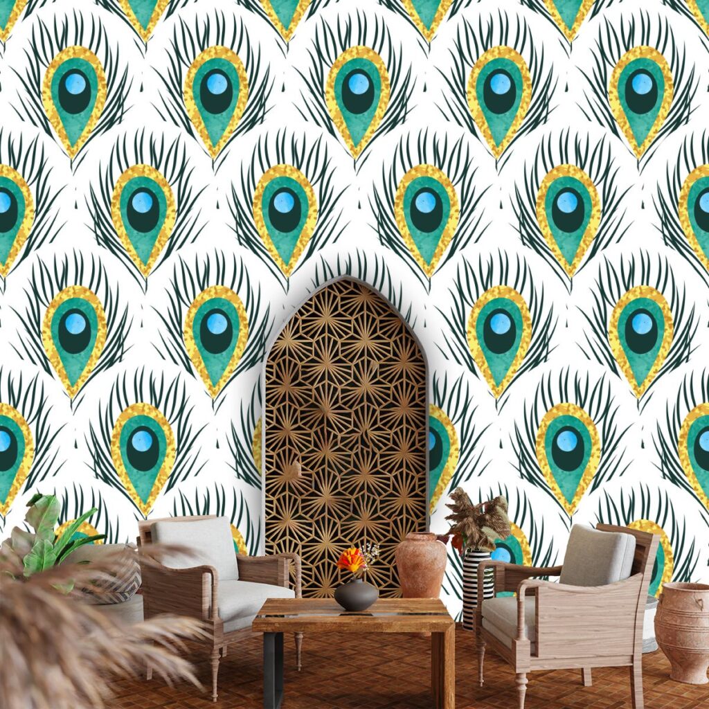 Mor Pankh Wallpaper for Wall, Design 5 Magic Decor