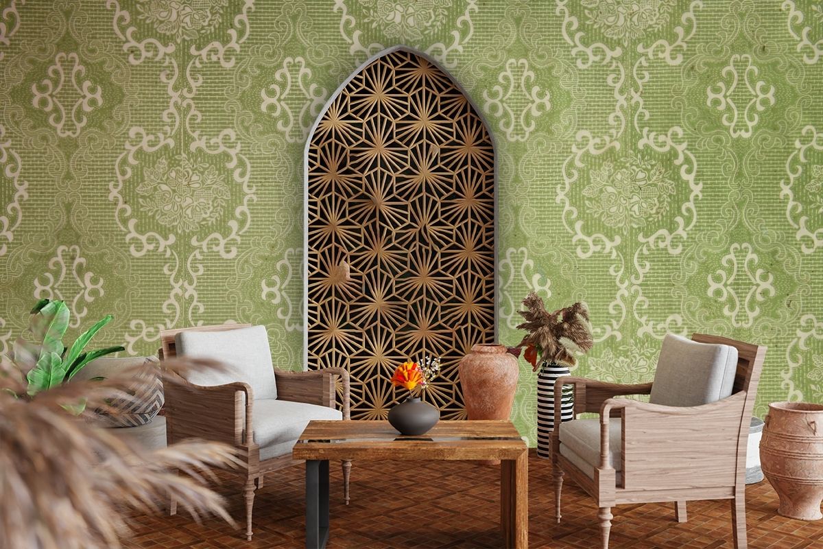 Vintage Texture Green Wallpaper for Wall - Magic Decor