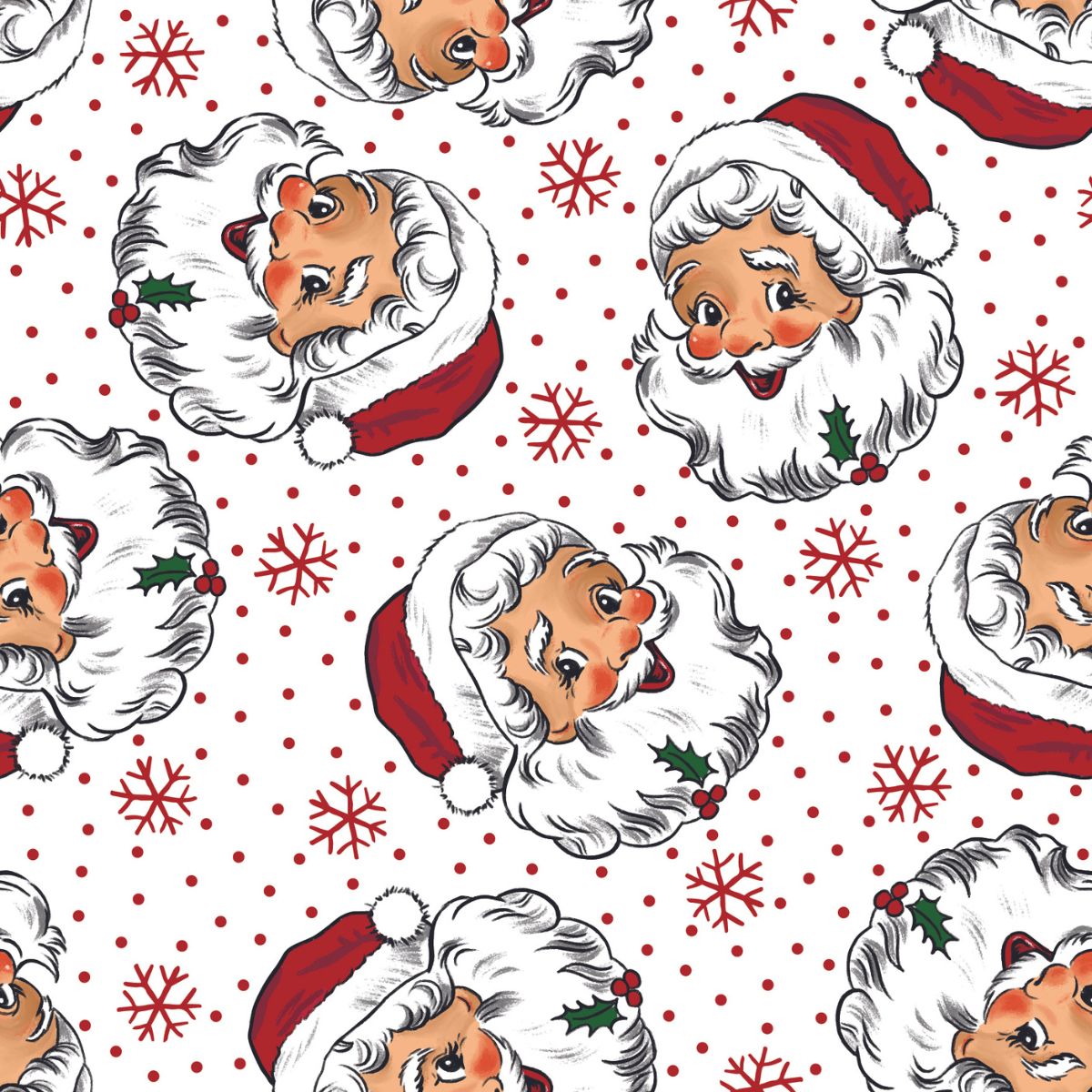 Santa Face Christmas Wallpaper Decor - Magic Decor